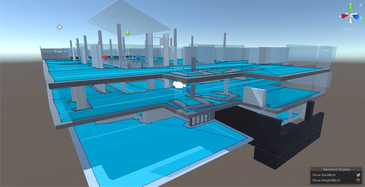 All 3 floors of the Brisbane campus, with a fully operational navigational mesh