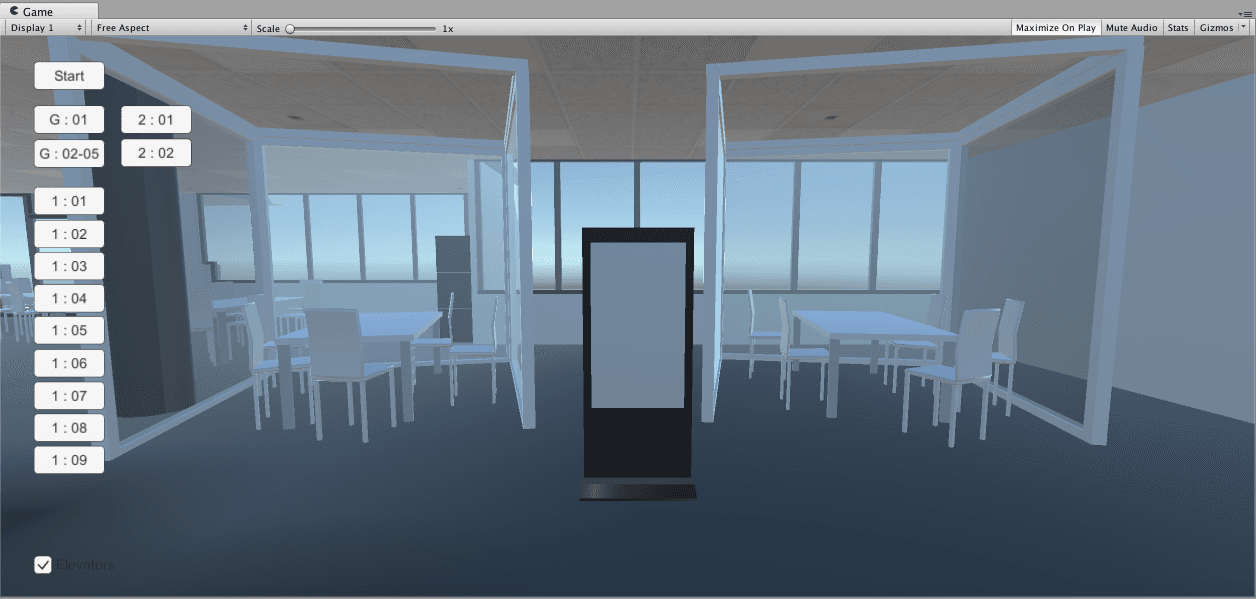 very early implementation of the UI, with just the basic endpoints for different destinations