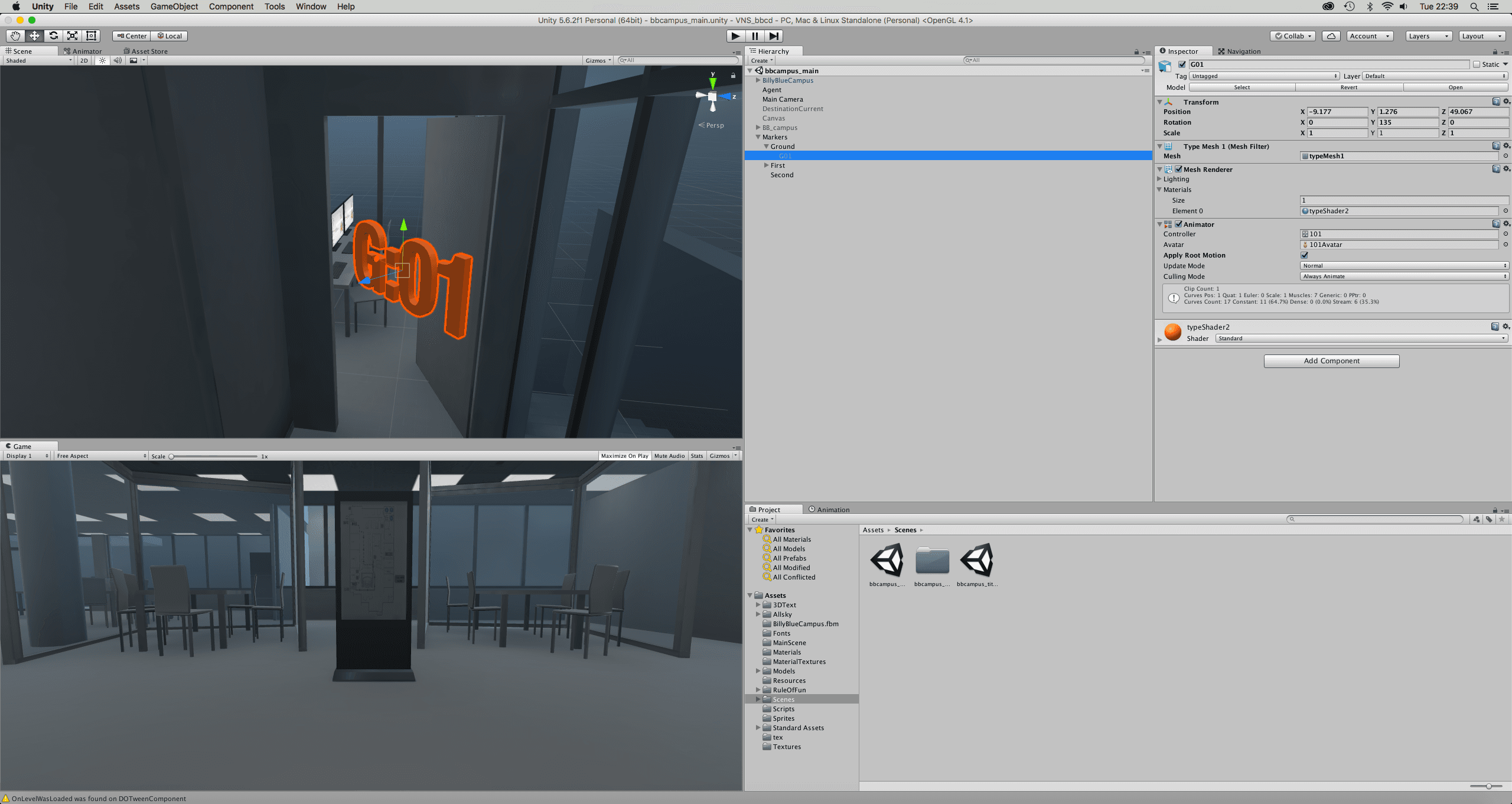 Setting up the cleaner 3D text destination markers